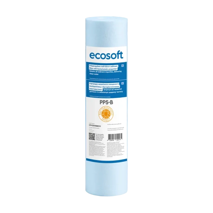 Картридж зі спіненого поліпропілену з бактеріостатичним ефектом Ecosoft 2,5"x10" 5 мкм (CPV25105BECO)