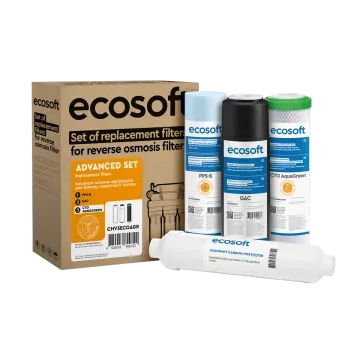 Комплект з 4 картриджів для фільтра зворотного осмосу Ecosoft Absolute без мінералізатора