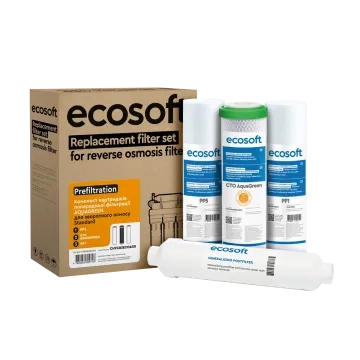 Комплект з 4 картриджів для фільтра зворотного осмосу Ecosoft Standard PRO