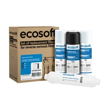 Комплект з 4 картриджів для фільтра зворотного осмосу Ecosoft Standard без мінералізатора