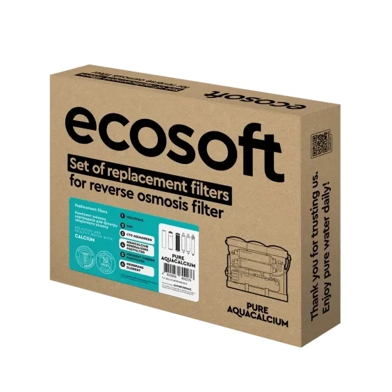 Відгуки Річний запас картриджів для фільтра зворотного осмосу Ecosoft  PURE AquaCalcium Mint