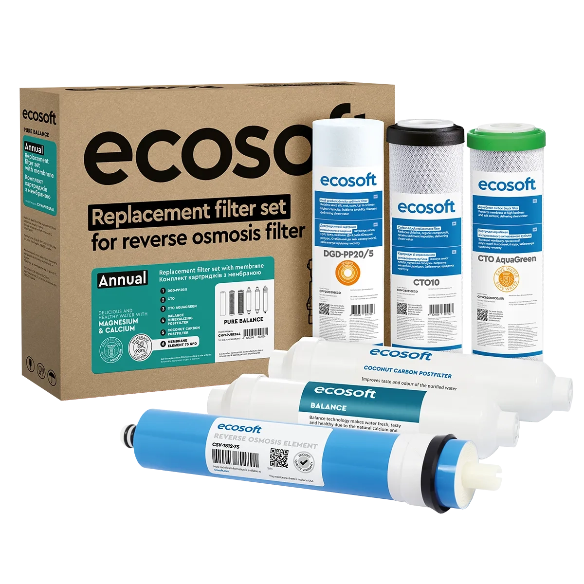 Комплект картриджів Ecosoft PURE Balance "12 місяців" (CHV6PUREBAL)