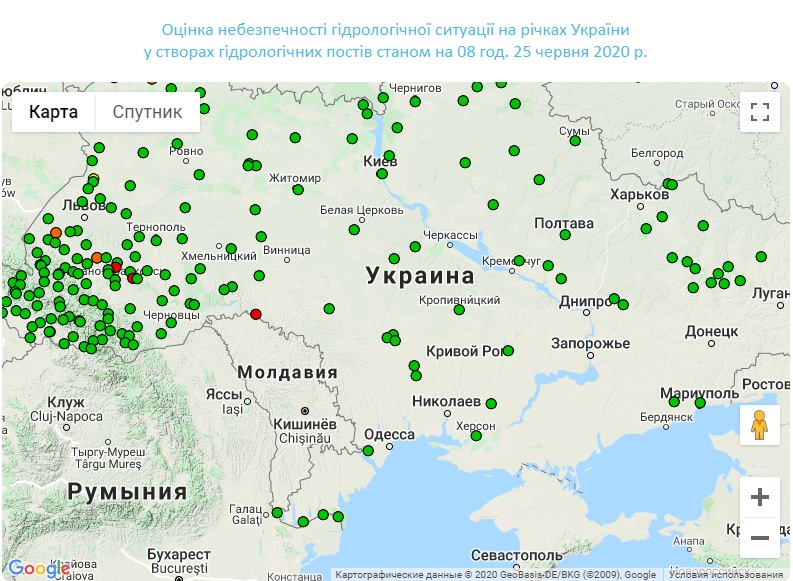 карта паводків 2020 карта паводків 2020