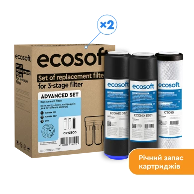Покращений річний запас картриджів Ecosoft для потрійного фільтра (CRV6ECO)