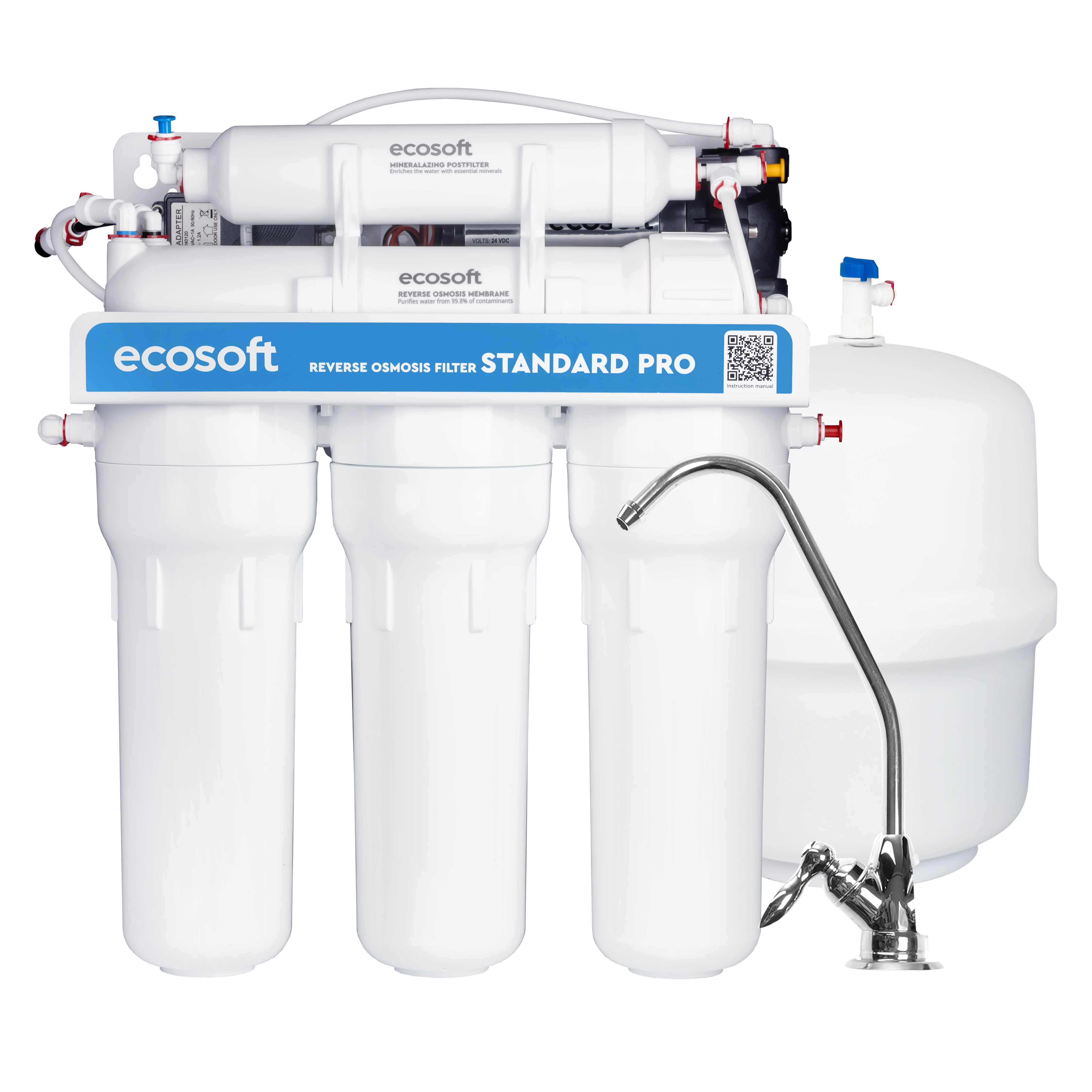 Фильтр обратного осмоса Ecosoft Standard PRO с минерализацией и помпой (MO550MPECOSTD)