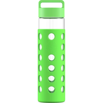 Стеклянная бутылка с чехлом, зеленая