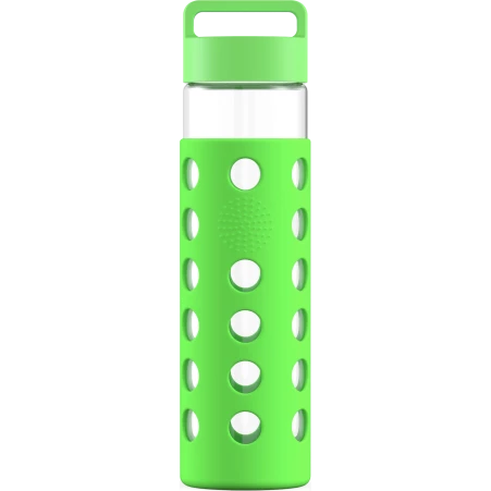Стеклянная бутылка с чехлом, зеленая