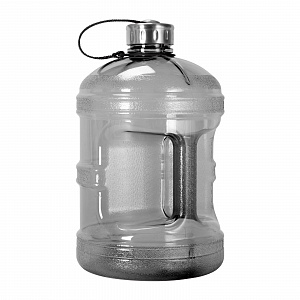 Пластикова пляшка для води GEO з металевою кришкою, чорна, 3,8 л