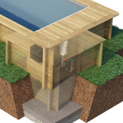 Дерев'яний басейн Urban 4,2x3,5 із відділом для обладнання