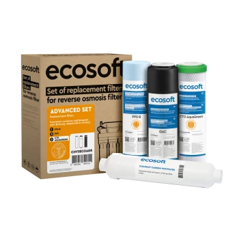 Комплект з 4 картриджів для фільтра зворотного осмосу Ecosoft Absolute без мінералізатора