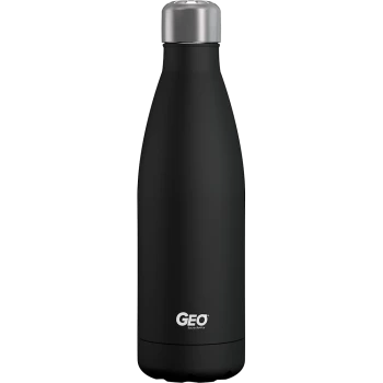 Нержавіюча пляшка/термос з глянцевим покриттям, 0,5 л, чорна