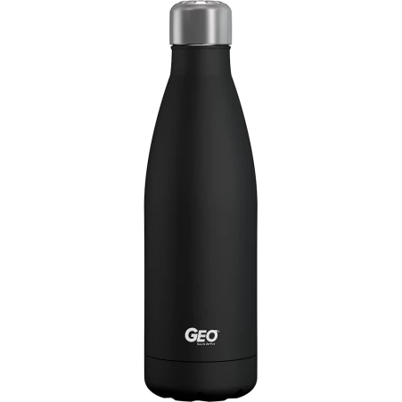 Нержавіюча пляшка/термос з глянцевим покриттям, 0,5 л, чорна