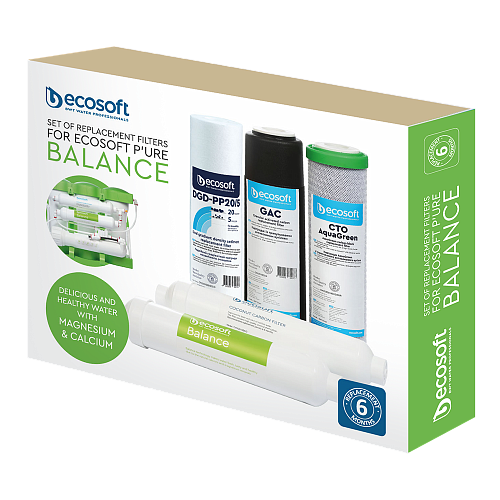 Годовой запас картриджей для фильтра обратного осмоса Ecosoft  P`URE Balance цена 