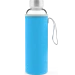 Скляна спортивна пляшка з чохлом, синя