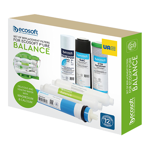 Годовой запас картриджей для фильтра обратного осмоса Ecosoft  P`URE Balance купить 
