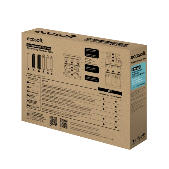 Комплект картриджів Ecosoft PURE AquaCalcium Mint "12 місяців" цiна