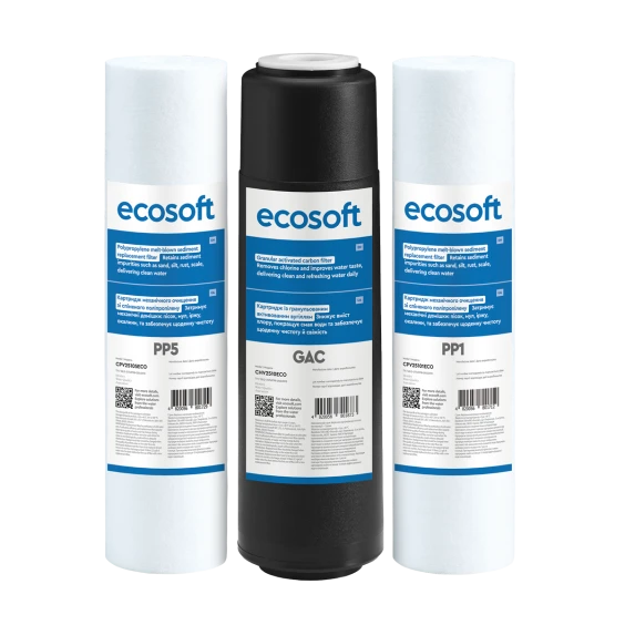 Комплект картриджів Ecosoft 1-2-3 для фільтрів зворотного осмосу (CPV3ECOSTD) продажа