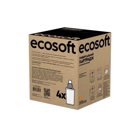 Комплект універсальних картриджів 3+1 ECOSOFT для фільтрів-глечиків цiна