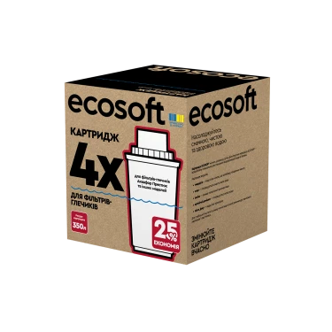 Комплект картриджів 3+1 ECOSOFT для фільтрів-глечиків Аквафор (CRVK4AQRECO)