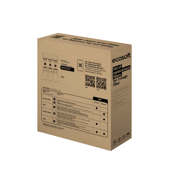 Годовой запас картриджей Ecosoft для тройного фильтра (CMV6ECO) купить 