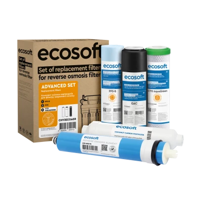 Комплект з 5 картриджів для фільтра зворотного осмосу Ecosoft Absolute без мінералізатора